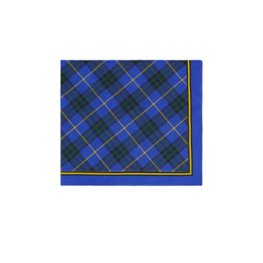 Check Cotton Scarf - Bright Navy
