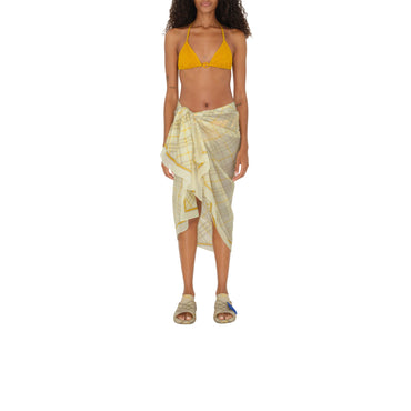 Check Cotton Scarf - Wheat