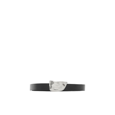 Thin Leather Shield Belt - Slate