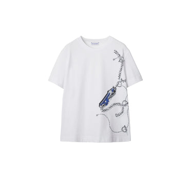Boxy Knight Hardware Cotton T-shirt - Knight Ip Pattern