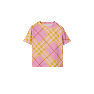 Check Cotton T-shirt - Carnation Pnk Ip Chk