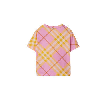Check Cotton T-shirt - Carnation Pnk Ip Chk