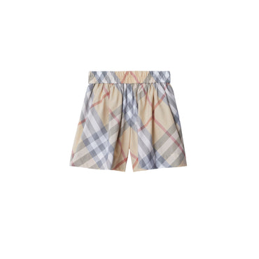 Check Cotton Shorts - Pale Stone Ip Check