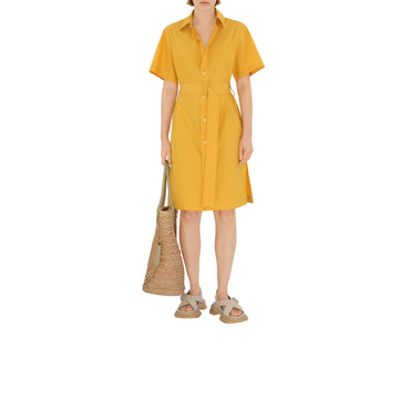 Cotton Blend Shirt Dress - Sunflower