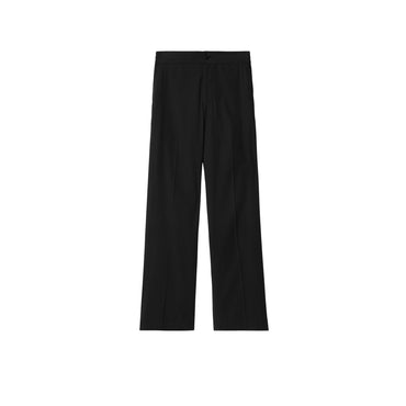 Cotton Blend Tailored Trousers - Black