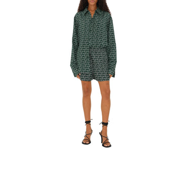 B Silk Shorts - Silver/Green