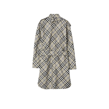 Check Cotton Shirt Dress - Lichen Ip Check
