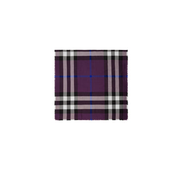 Check Cashmere Silk Scarf - Pansy