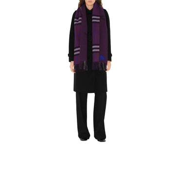 Reversible EKD Check Cashmere Scarf - Pansy