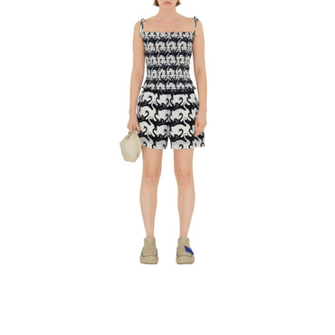 Swan Silk Shorts - Monochrome Ip Pttn