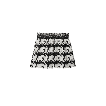 Swan Silk Shorts - Monochrome Ip Pttn