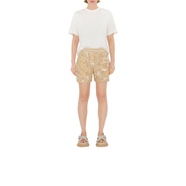 Ivy Silk Shorts - Flax Ip Pattern