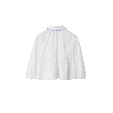Cotton Peplum Blouse - White