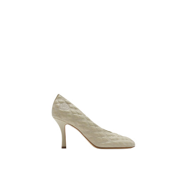 Leather Baby Quilt High Pumps - Plaster