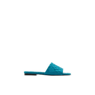 Leather Quilt Slides - Kingfisher
