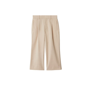 Cotton Blend Trousers - Pale Stone