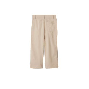Cotton Blend Trousers - Pale Stone