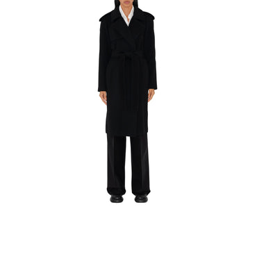 Cashmere Wrap Coat - Black