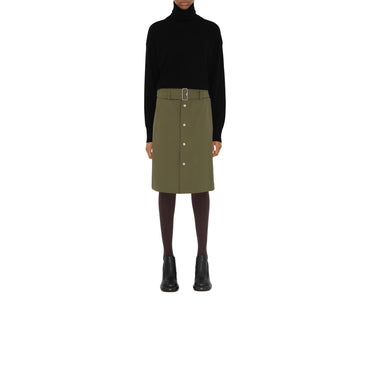 Cotton Blend Skirt - Khaki