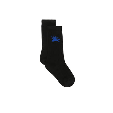 Ribbed Cotton Blend Socks - Black