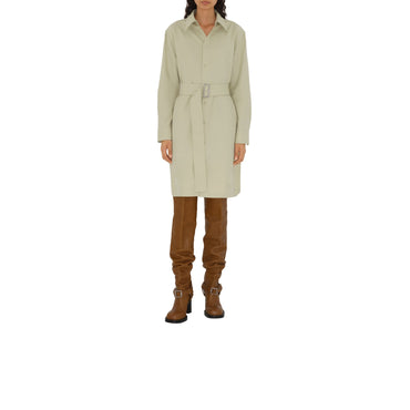 Cotton Blend Shirt Dress - Plaster