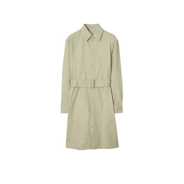 Cotton Blend Shirt Dress - Plaster