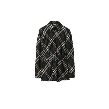 Relaxed Fit Check Wool Silk Shirt - Snug Ip Check