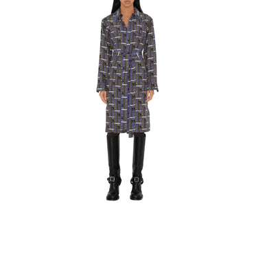 Bus Silk Shirt Dress - Knight Ip Pattern