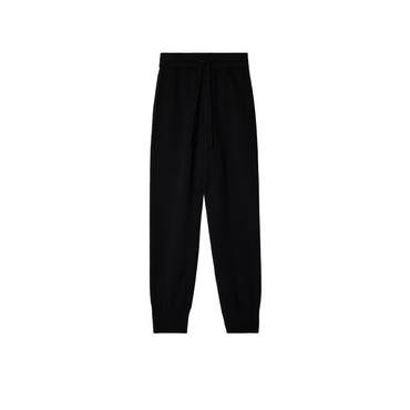 Wool Blend Jogging Pants - Black
