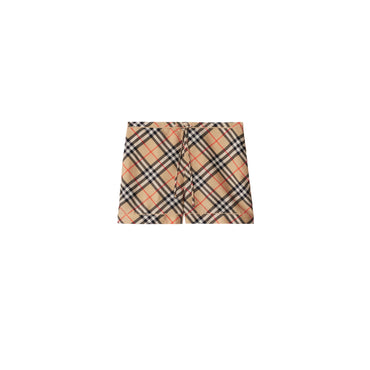 Check Silk Pyjama Shorts - Sand Ip Check