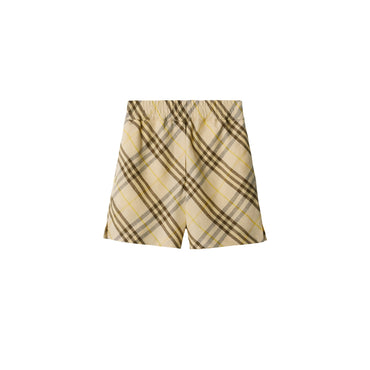 Check Linen Shorts - Wheat Ip Check
