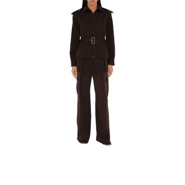 Wool Cargo Trousers - Brown/Black