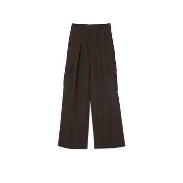 Wool Cargo Trousers - Brown/Black