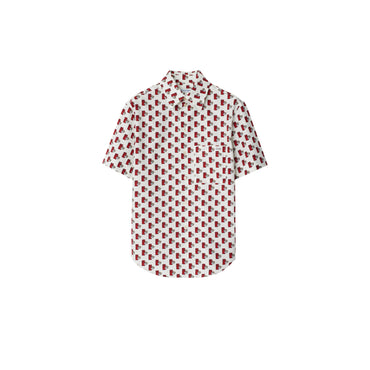 Postbox Cotton Silk Shirt - Chalk Ip Pattern