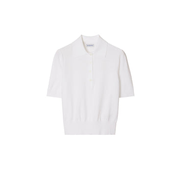Cotton Blend Polo Shirt - Chalk