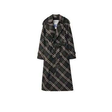 Long Check Cotton Blend Trench Coat - Snug Ip Check