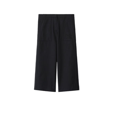Cotton Blend Trousers - Black