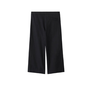 Cotton Blend Trousers - Black