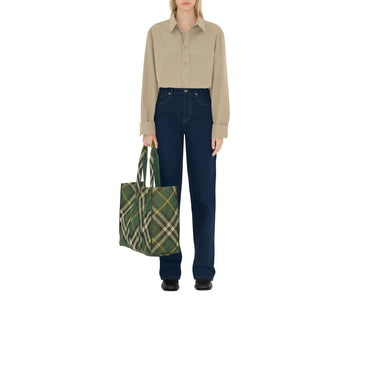 Medium Check Knitted Tote - Ivy