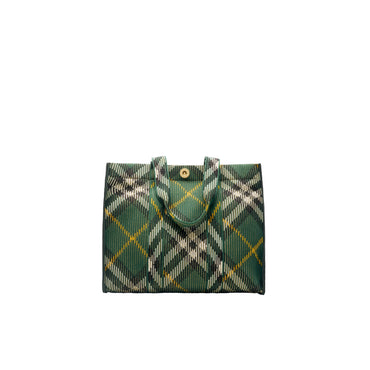 Medium Check Knitted Tote - Ivy