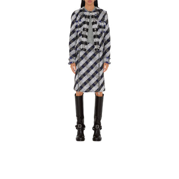 Check Tweed Skirt - Blue/White