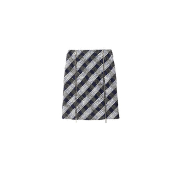 Check Tweed Skirt - Blue/White