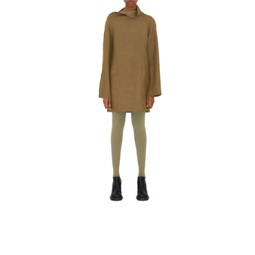 Ribbed Wool Blend Tights - Flax