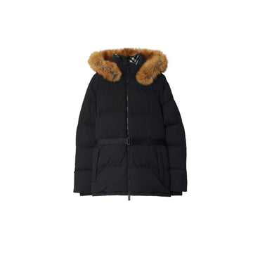 Nylon Hooded Puffer Jacket - Black/Snug Ip Check