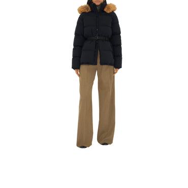 Nylon Hooded Puffer Jacket - Black/Snug Ip Check