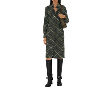 Check Wool Blend Shirt Dress - Marsh Ip Check
