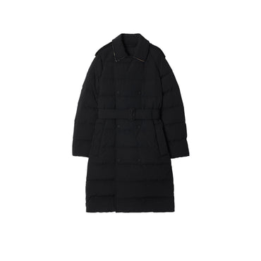 Mid-length Nylon Puffer Coat - Black/Sand Ip Check