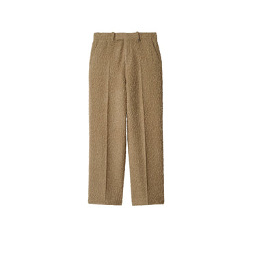Linen Wool Blend Tailored Trousers - Clay