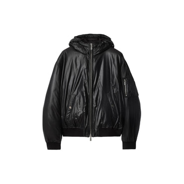 Nylon Bomber Jacket - Black