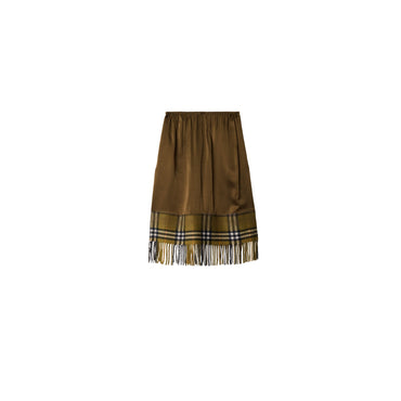 Satin and Check Scarf Skirt - Camp
